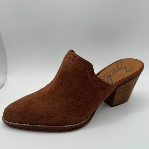 Zodiac Pointed Toe Suede Mule in Chestnut Brown - Picture 1 of 9
